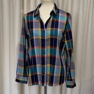 The Limited Plaid Button Up Long Sleeve Shirt L